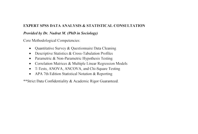 do expert spss data analysis and statistical testing